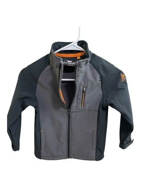 Crane Kids Grey & Black Softshell Outdoor Jacket - Size S 5-6 years Windproof